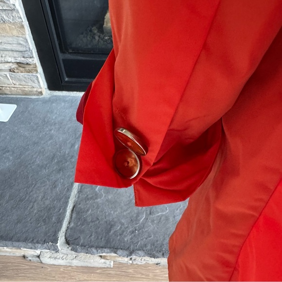 Anthropologie Vibrant Orange Trench Coat - Picture 8 of 14
